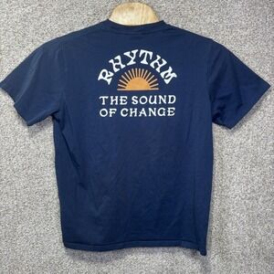 Rhythm Shirt Mens XL‎ Blue The Sound Of Change Sun Logo Graphic Tee Music